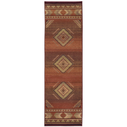 Generations Red Beige Modern & Contemporary Southwest/Lodge Indoor Rug