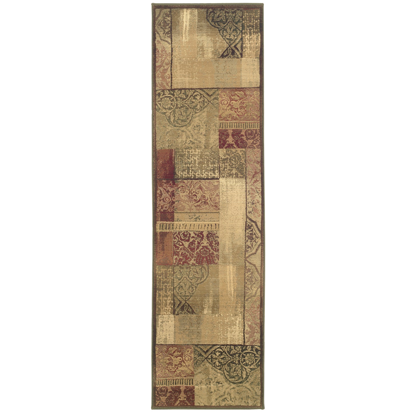 Generations Green Beige Modern & Contemporary Geometric Indoor Rug