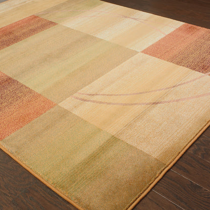 Generations Beige Rust Modern & Contemporary Geometric Indoor Rug