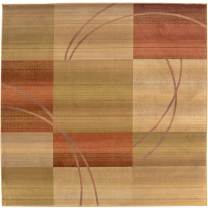 Generations Beige Rust Modern & Contemporary Geometric Indoor Rug