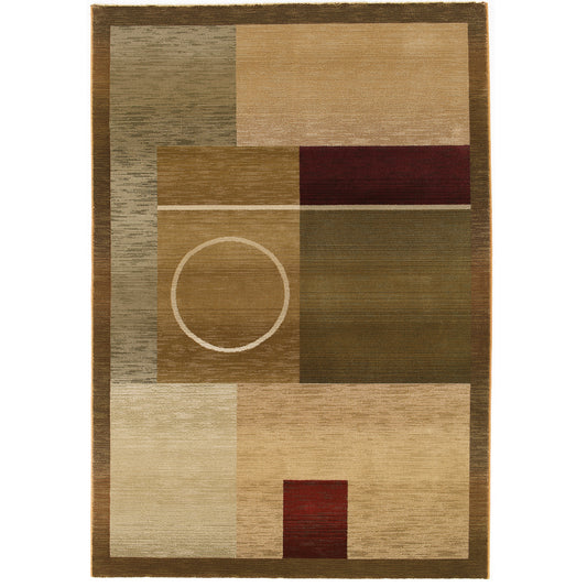 Generations Green Brown Modern & Contemporary Geometric Indoor Rug