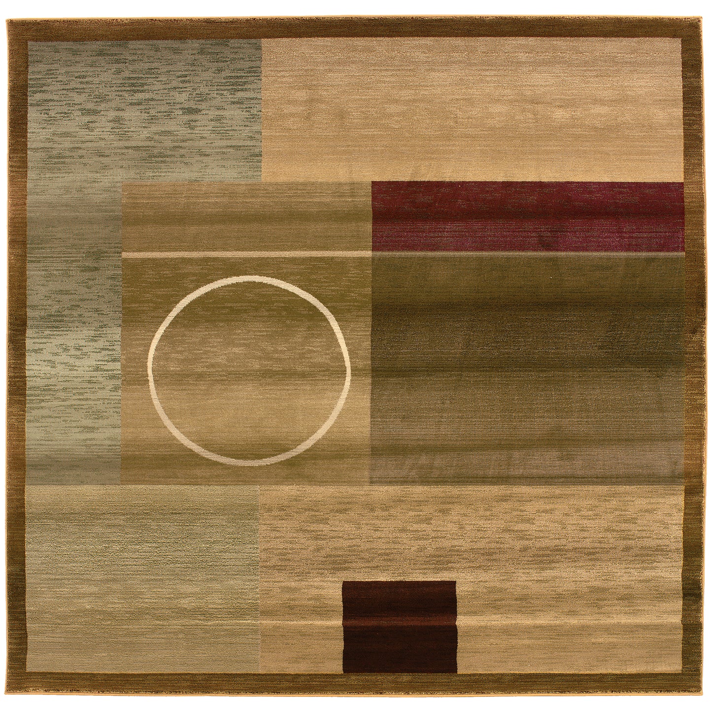 Generations Green Brown Modern & Contemporary Geometric Indoor Rug