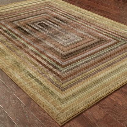 Generations Beige Green Modern & Contemporary Geometric Indoor Rug