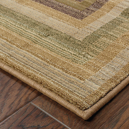 Generations Beige Green Modern & Contemporary Geometric Indoor Rug