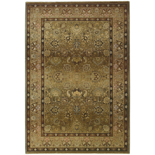 Generations Beige Green Traditional Oriental Indoor Rug