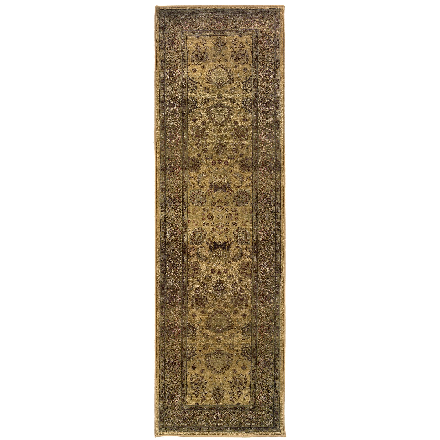 Generations Beige Green Traditional Oriental Indoor Rug