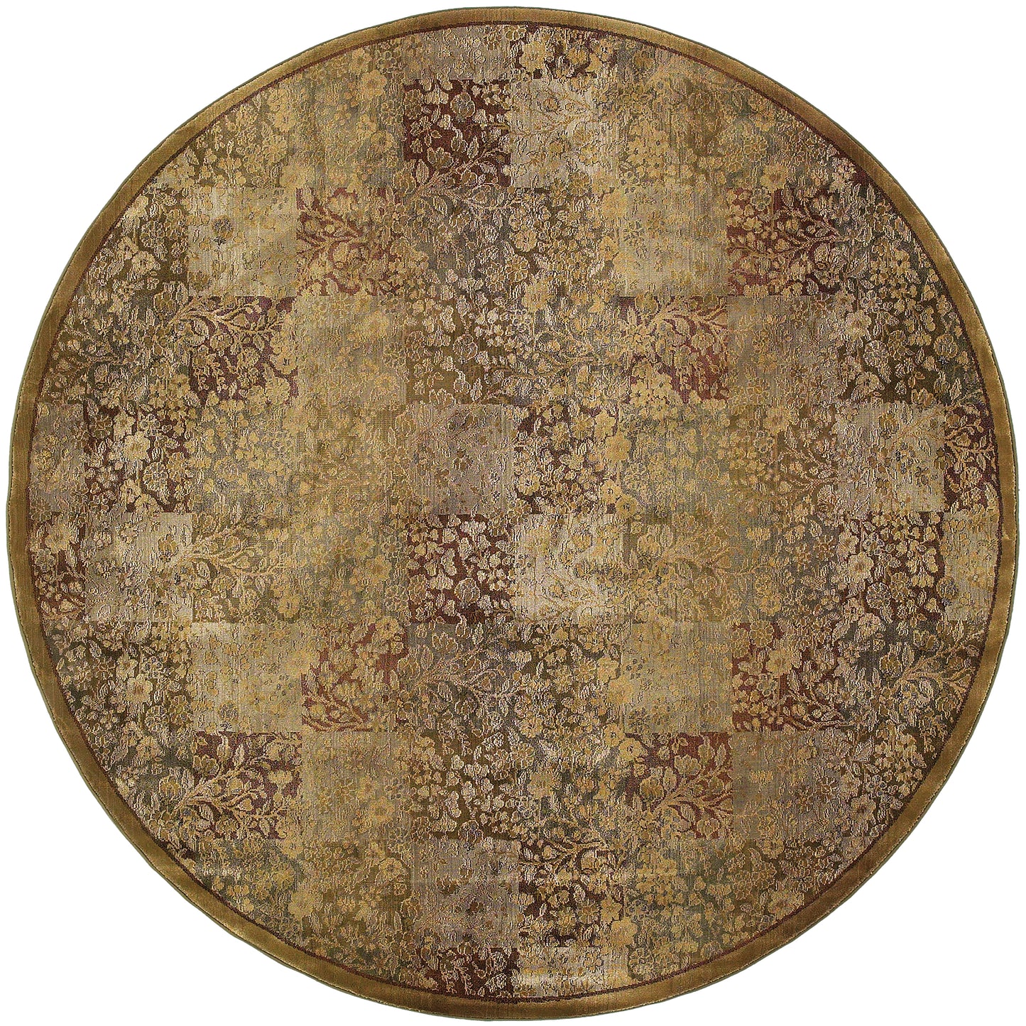 Generations Green Gold Transitional Floral Indoor Rug