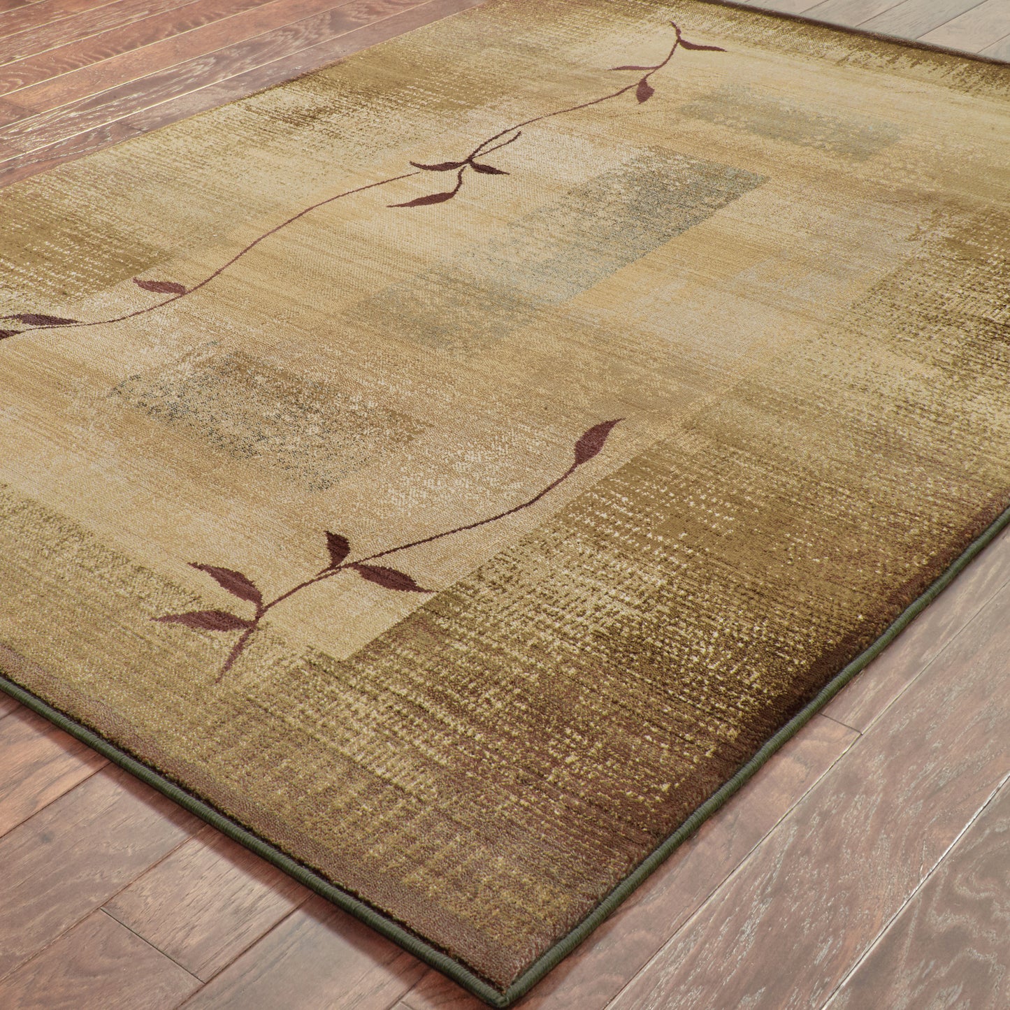 Generations Green Beige Modern & Contemporary Border Indoor Rug