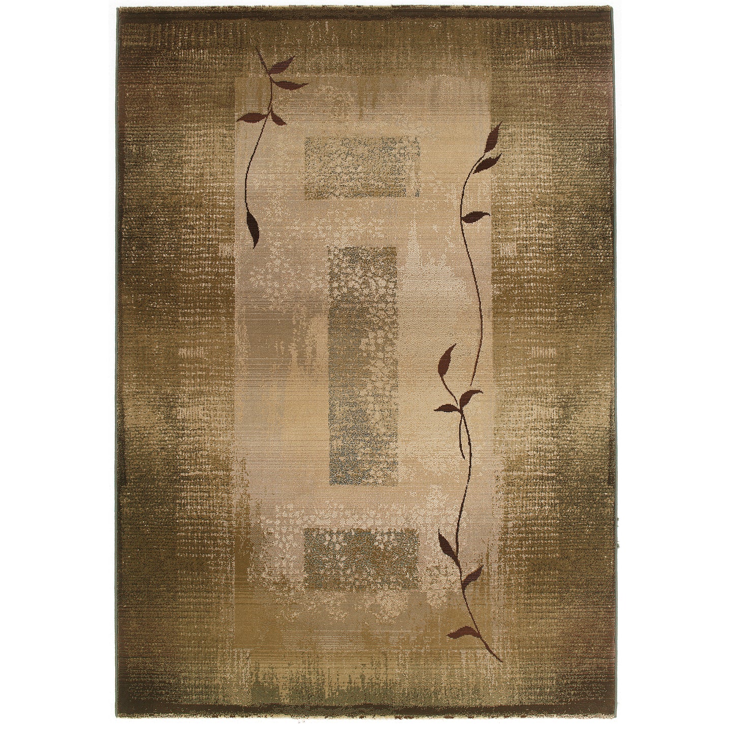 Generations Green Beige Modern & Contemporary Border Indoor Rug