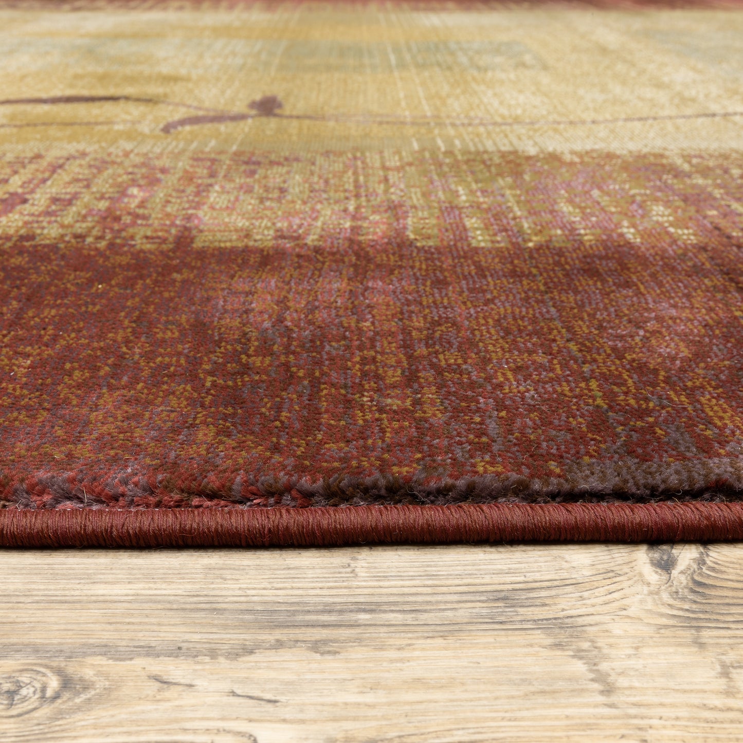 Generations Red Beige Modern & Contemporary Border Indoor Rug