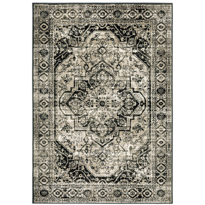 Georgia Grey Black Vintage Oriental Indoor Rug