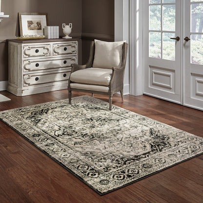 Georgia Grey Black Vintage Oriental Indoor Rug