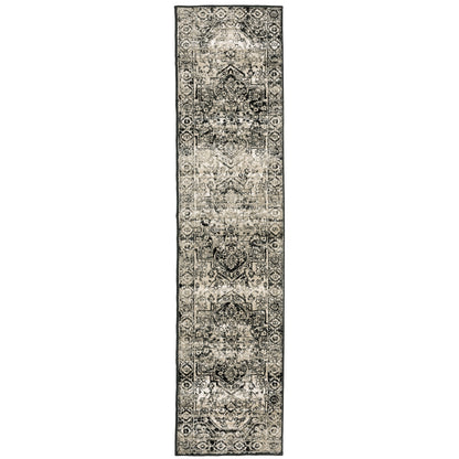 Georgia Grey Black Vintage Oriental Indoor Rug