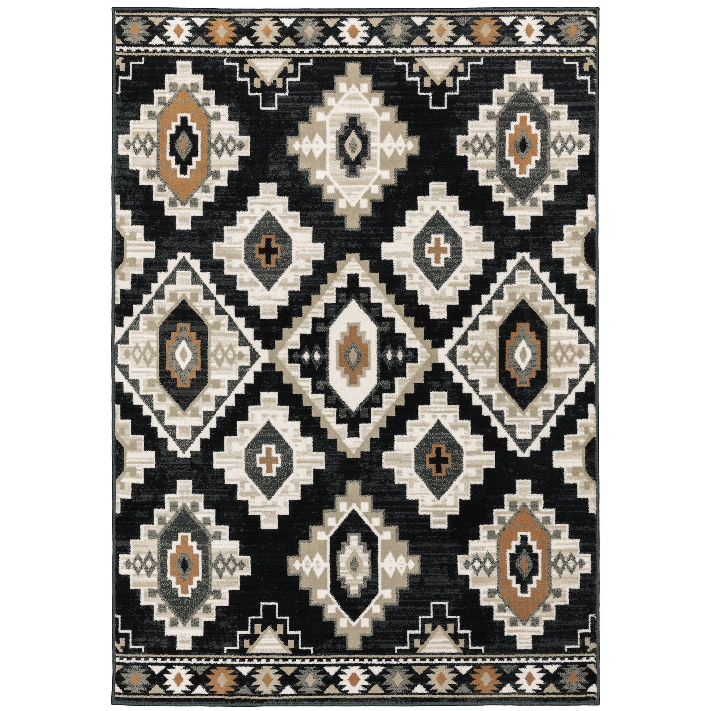 Georgia Charcoal Ivory Farmhouse Southwest/Lodge Indoor Rug