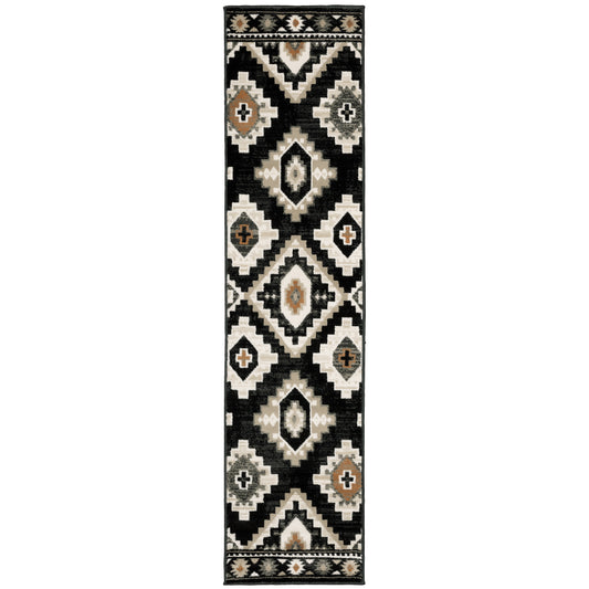 Georgia Charcoal Ivory Farmhouse Southwest/Lodge Indoor Rug