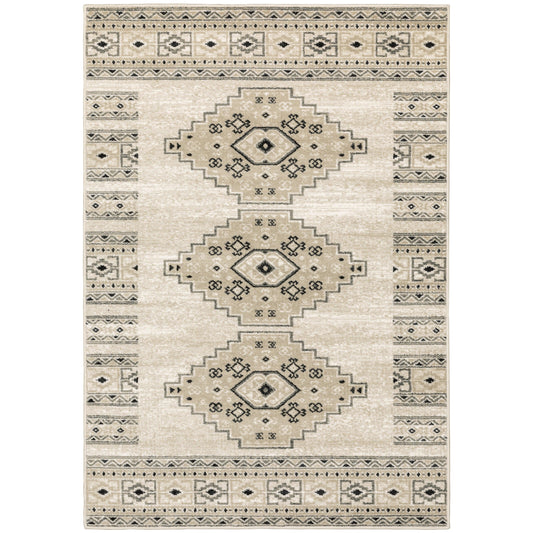 Georgia Ivory Grey Farmhouse Southwest/Lodge Indoor Rug