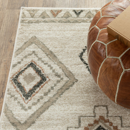 Georgia Ivory Orange Bohemian Southwest/Lodge Indoor Rug