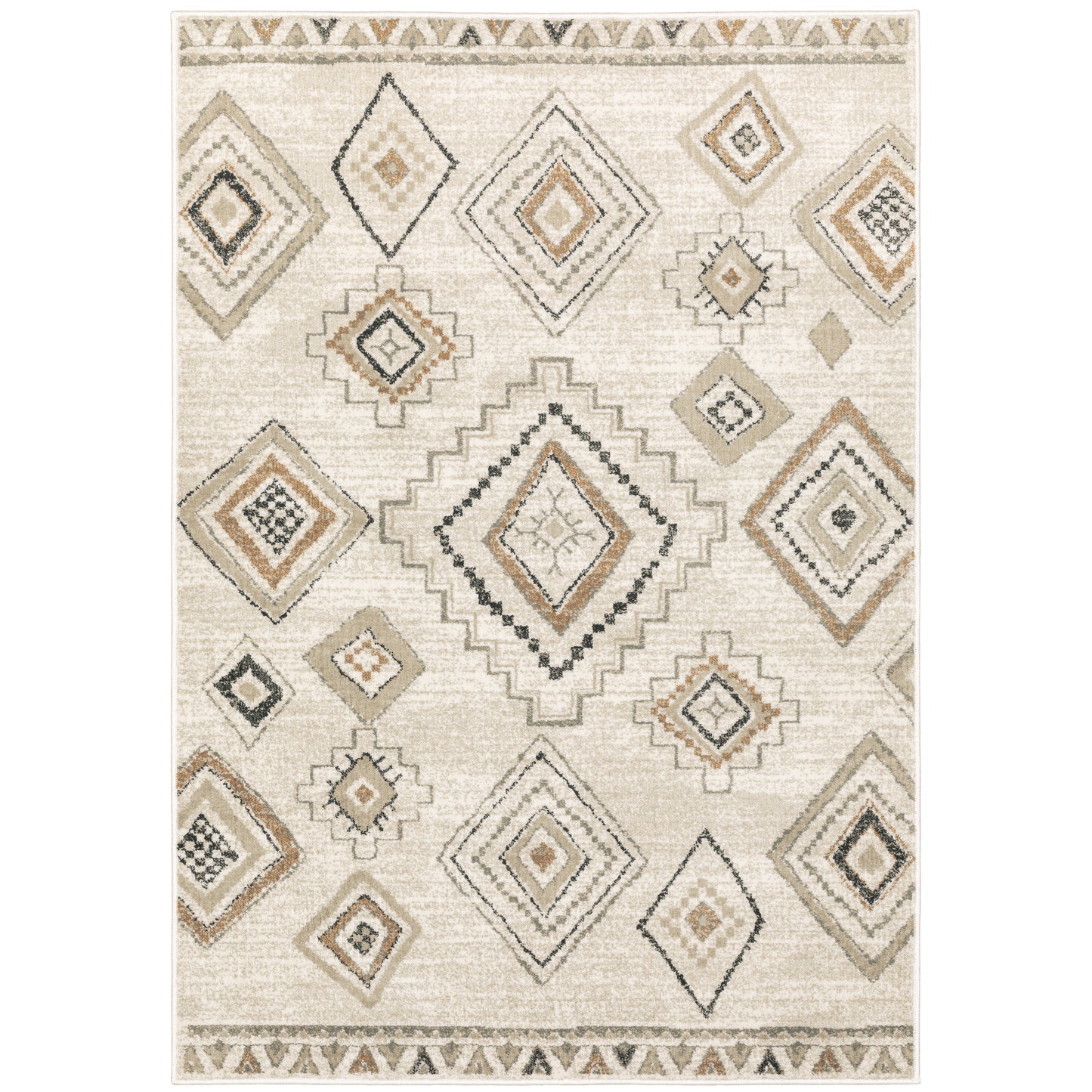 Georgia Ivory Orange Bohemian Southwest/Lodge Indoor Rug