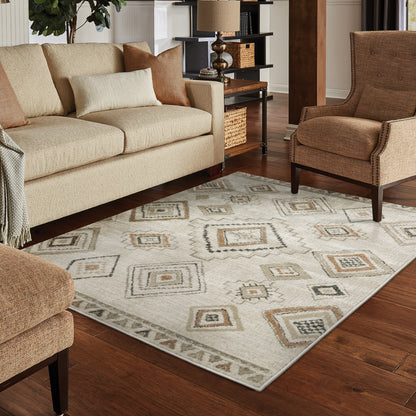 Georgia Ivory Orange Bohemian Southwest/Lodge Indoor Rug