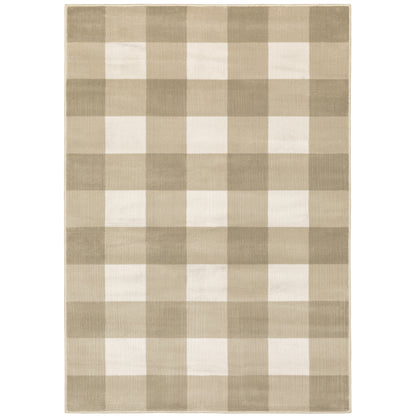 Georgia Beige Ivory Farmhouse Geometric Indoor Rug