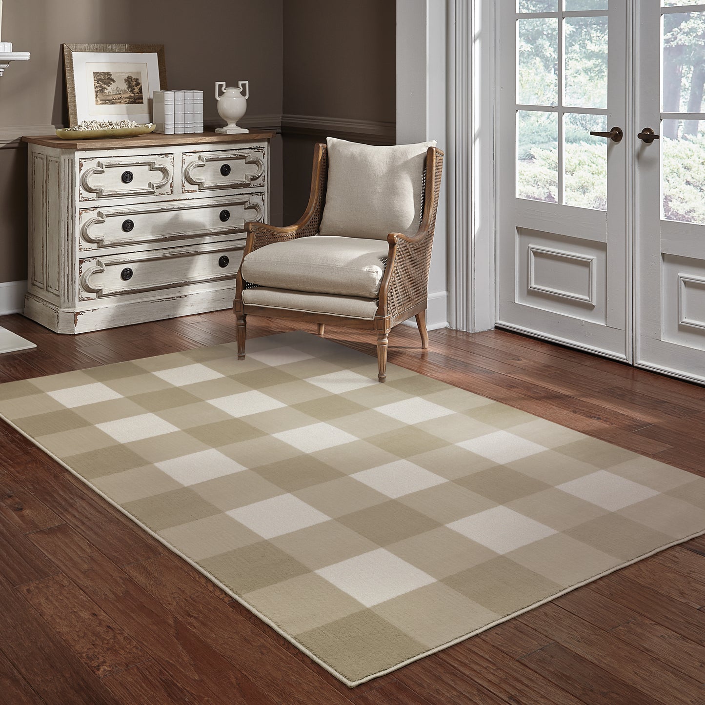 Georgia Beige Ivory Farmhouse Geometric Indoor Rug