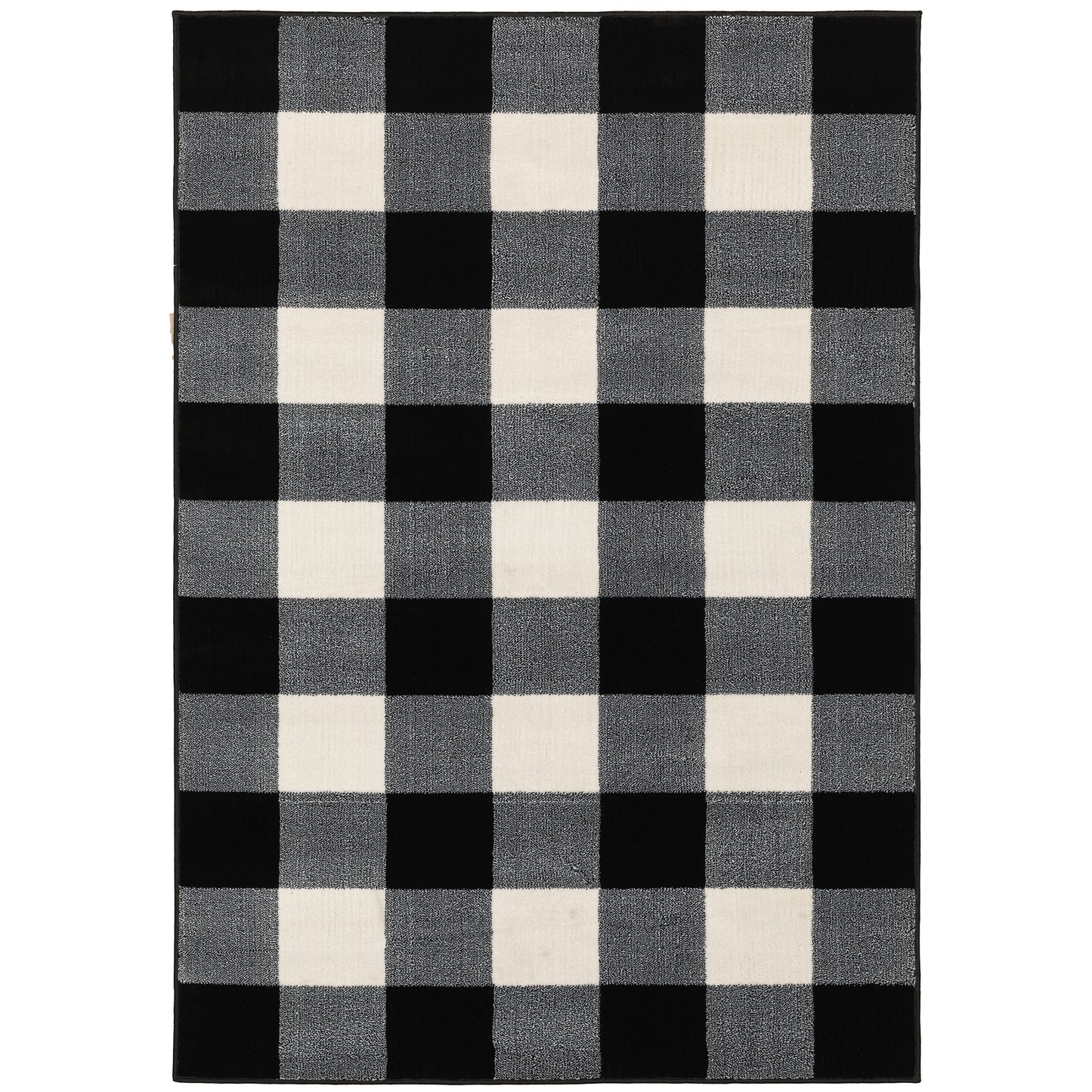 Georgia Black Ivory Farmhouse Geometric Indoor Rug