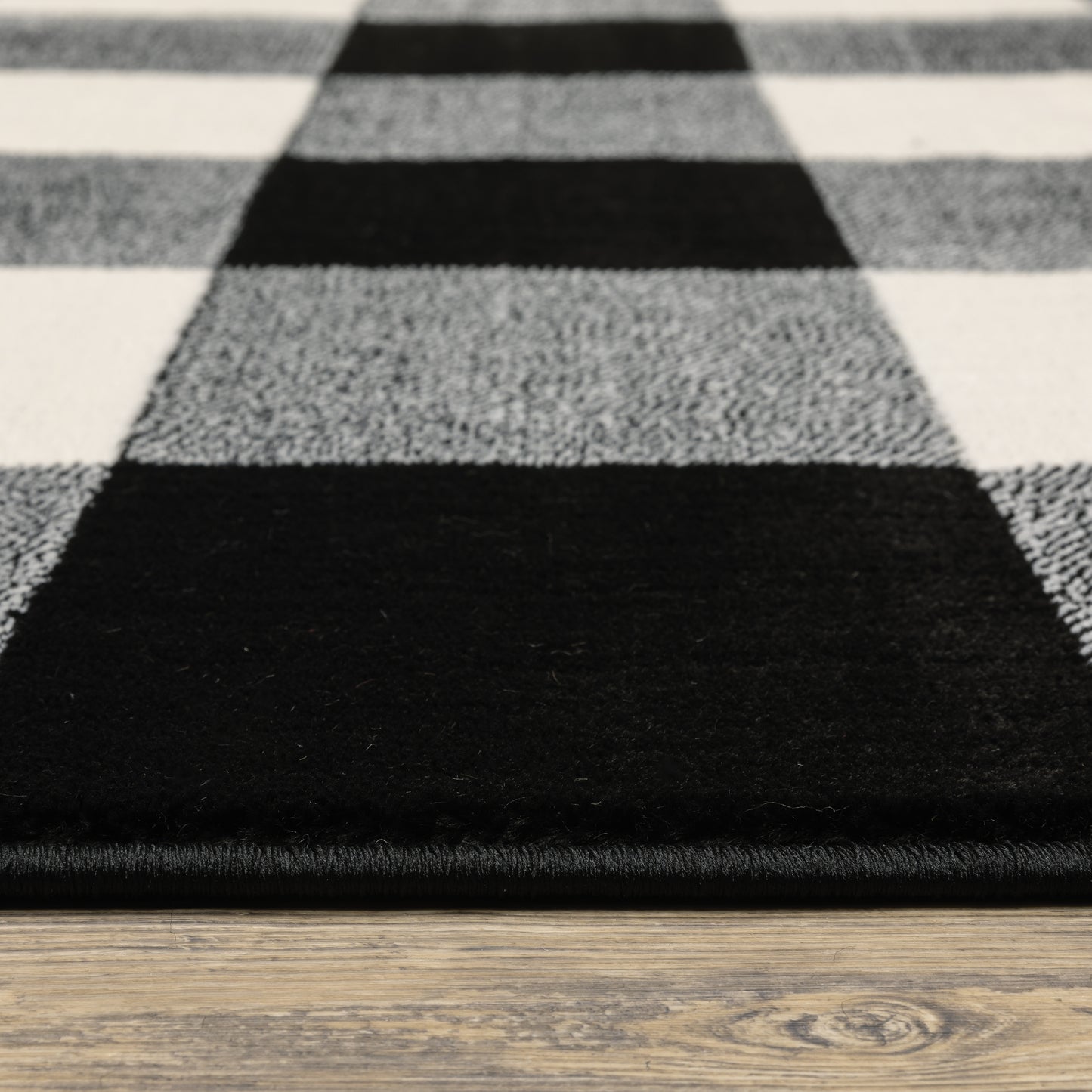 Georgia Black Ivory Farmhouse Geometric Indoor Rug