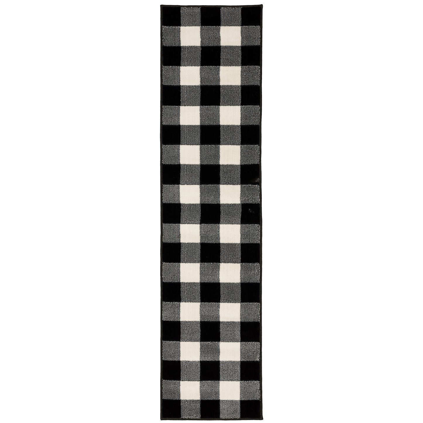 Georgia Black Ivory Farmhouse Geometric Indoor Rug