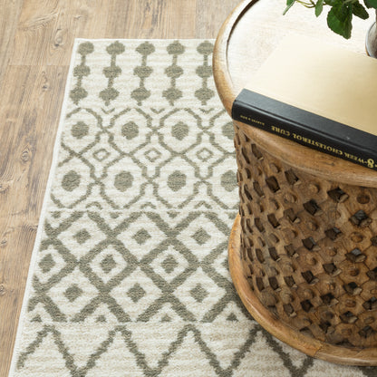 Georgia Ivory Grey Scandinavian Geometric Indoor Rug