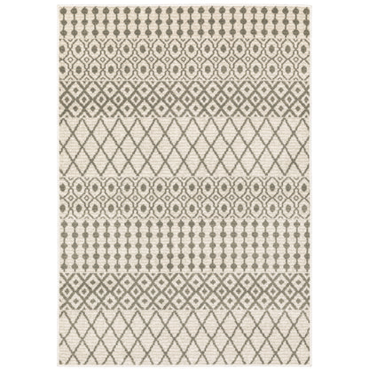 Georgia Ivory Grey Scandinavian Geometric Indoor Rug