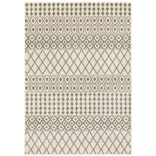 Georgia Ivory Grey Scandinavian Geometric Indoor Rug