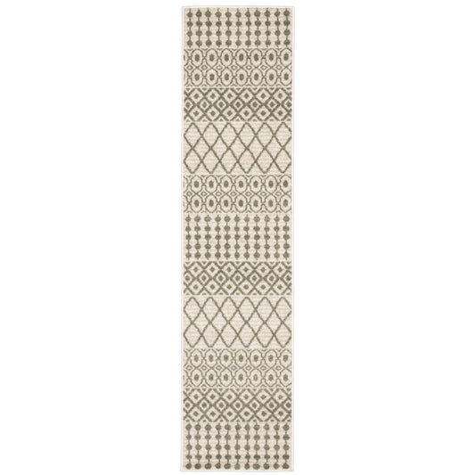 Georgia Ivory Grey Scandinavian Geometric Indoor Rug