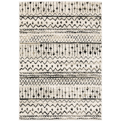 Georgia Ivory Black Bohemian Southwest/Lodge Indoor Rug