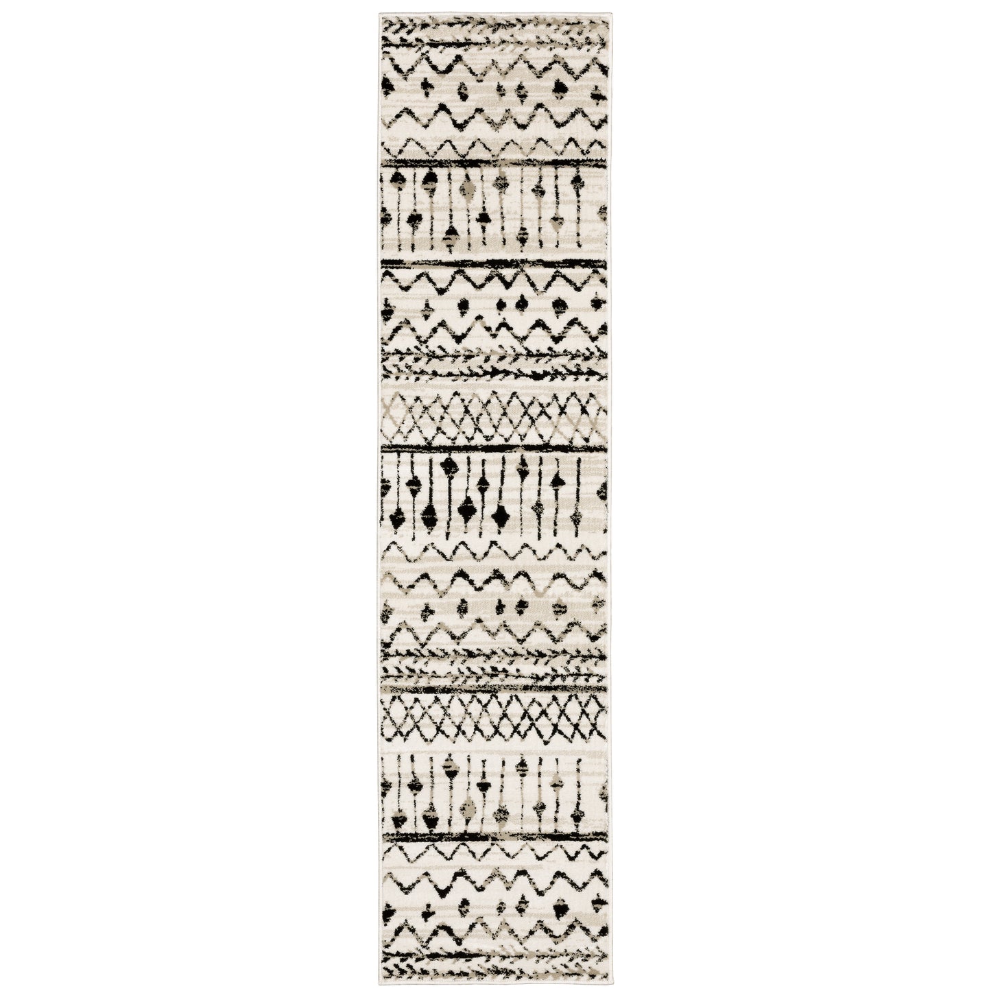 Georgia Ivory Black Bohemian Southwest/Lodge Indoor Rug