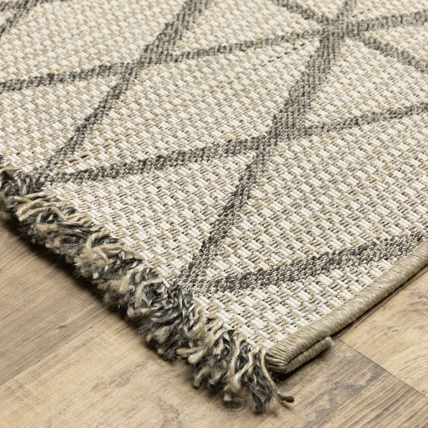 Gillian Beige Black Casual Geometric Ulimate Performance - Indoor/Outdoor Rug