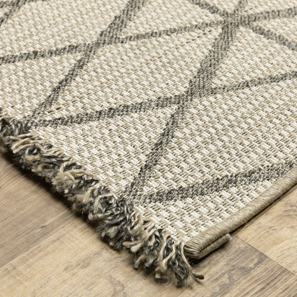 Gillian Beige Black Casual Geometric Ulimate Performance - Indoor/Outdoor Rug