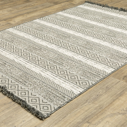 Gillian Beige Black Southwestern Geometric Ulimate Performance - Indoor/Outdoor Rug