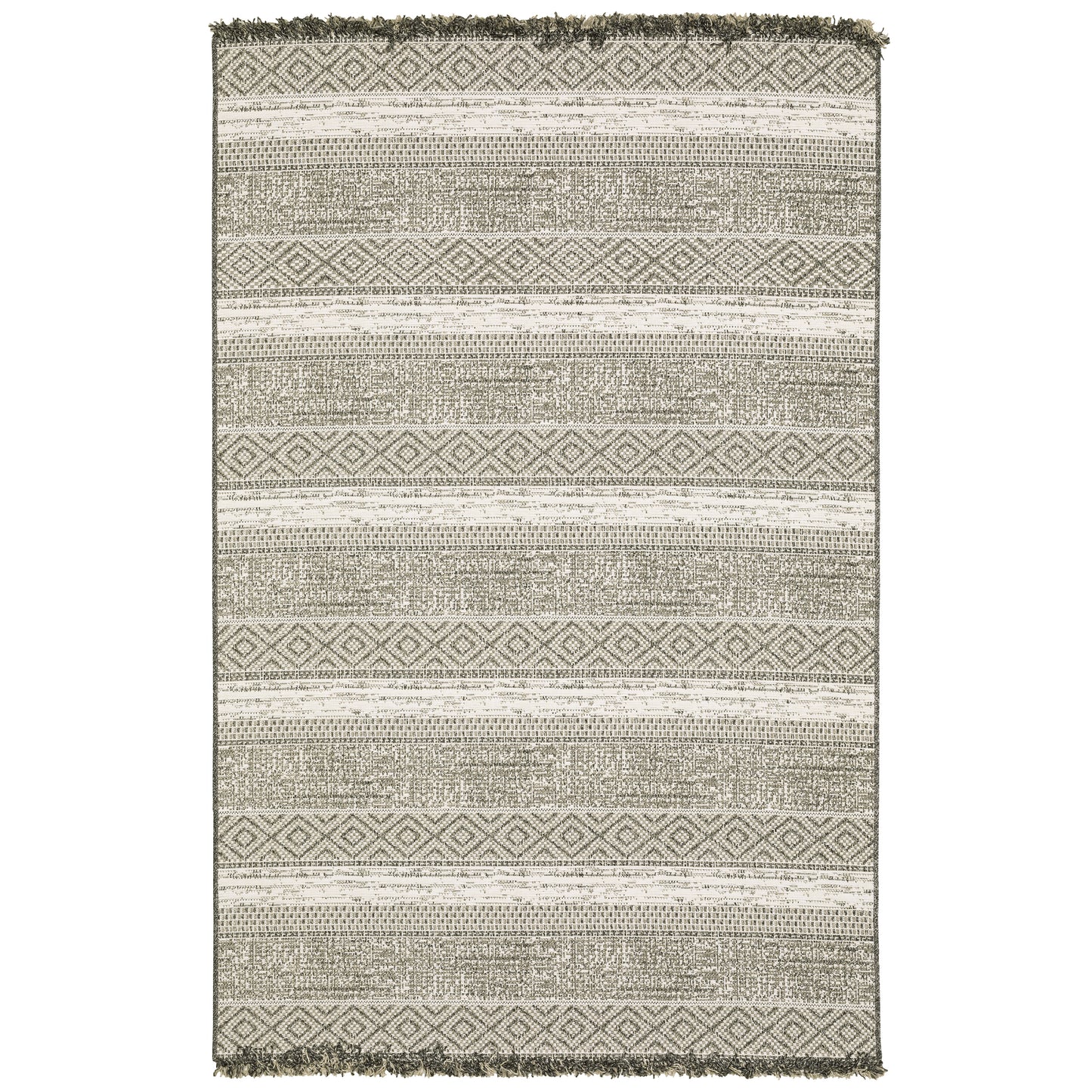 Gillian Beige Black Southwestern Geometric Ulimate Performance - Indoor/Outdoor Rug