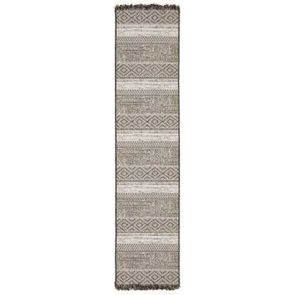 Gillian Beige Black Southwestern Geometric Ulimate Performance - Indoor/Outdoor Rug