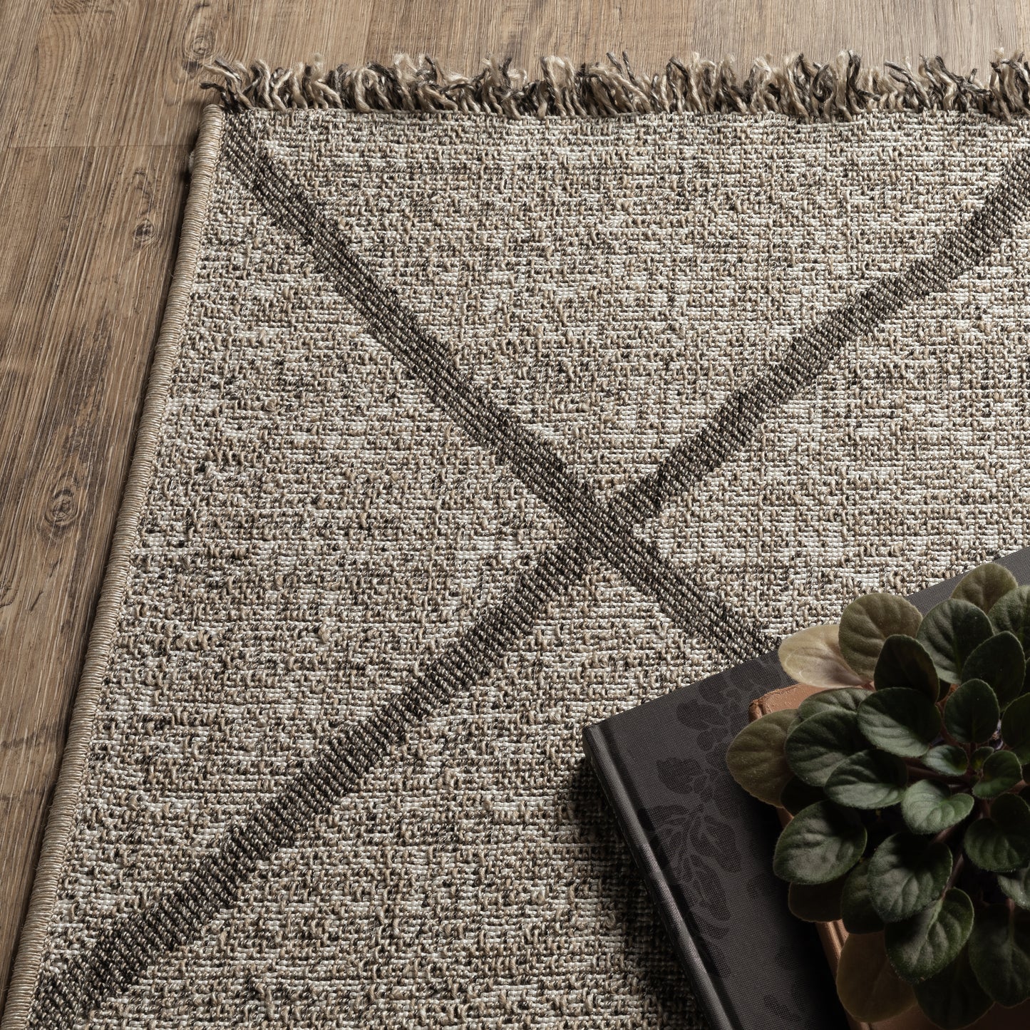 Gillian Beige Black Casual Geometric Ulimate Performance - Indoor/Outdoor Rug