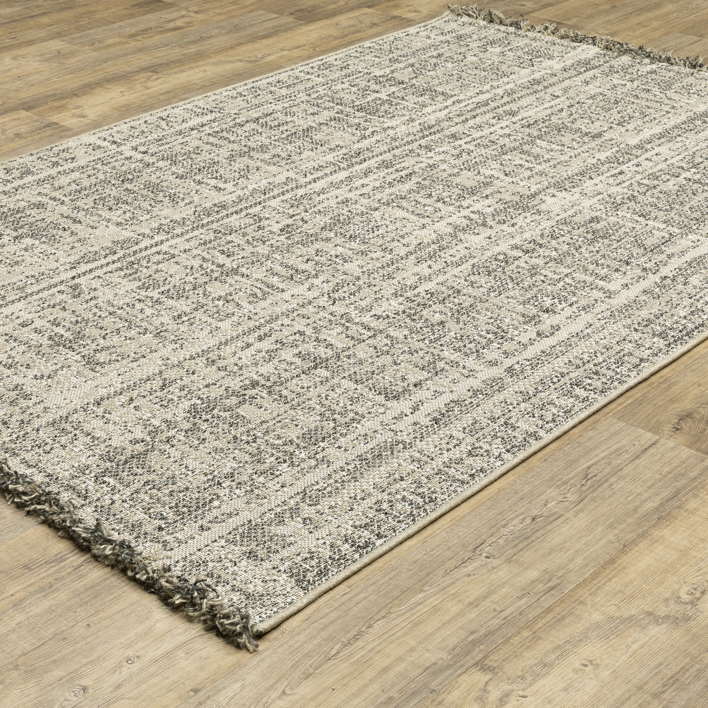 Gillian Beige Black Casual Solid Ulimate Performance - Indoor/Outdoor Rug