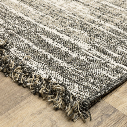 Gillian Beige Black Casual Border Ulimate Performance - Indoor/Outdoor Rug