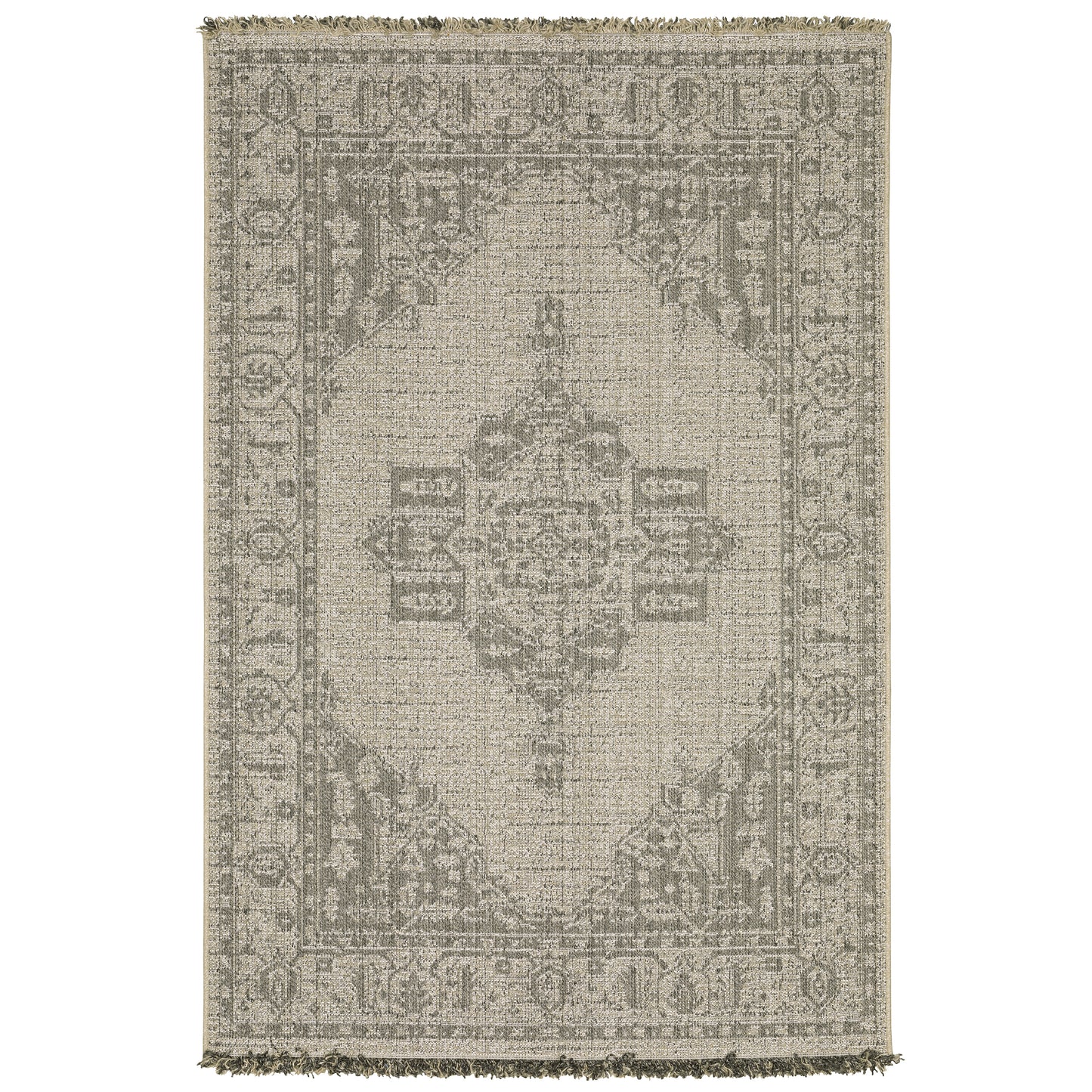 Gillian Beige Black Casual Oriental Ulimate Performance - Indoor/Outdoor Rug