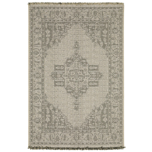 Gillian Beige Black Casual Oriental Ulimate Performance - Indoor/Outdoor Rug