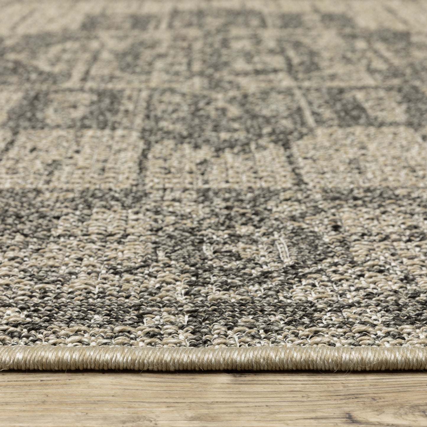 Gillian Beige Black Casual Oriental Ulimate Performance - Indoor/Outdoor Rug