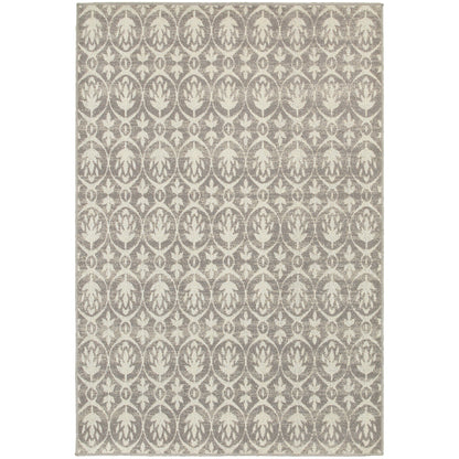 Hampton Grey Ivory Global Geometric Indoor/Outdoor Rug