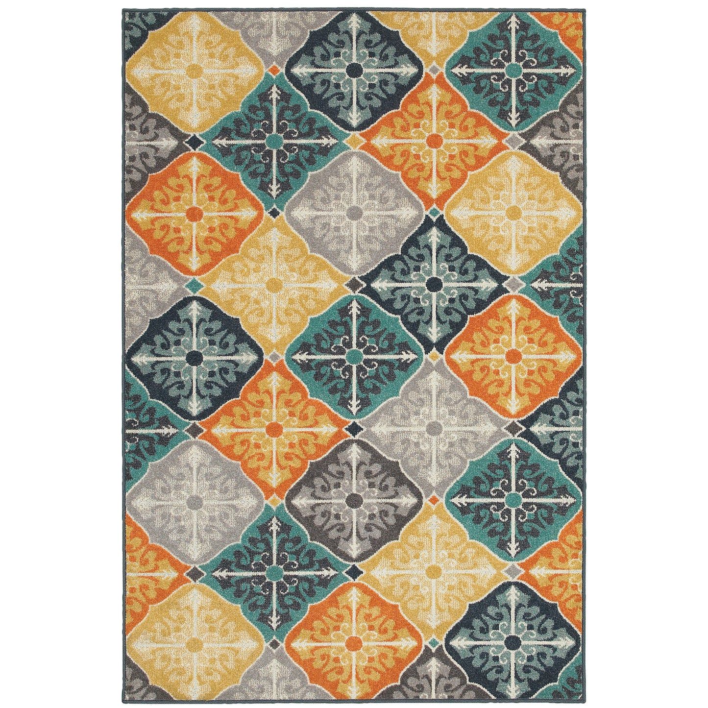 Hampton Multi Blue Global Geometric Indoor/Outdoor Rug