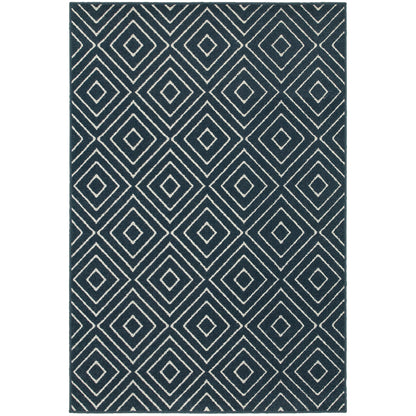 Hampton Navy Ivory Global Geometric Indoor/Outdoor Rug