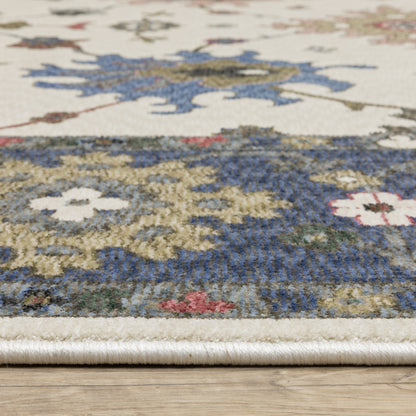 Hastings Blue Ivory Traditional Floral Indoor Rug