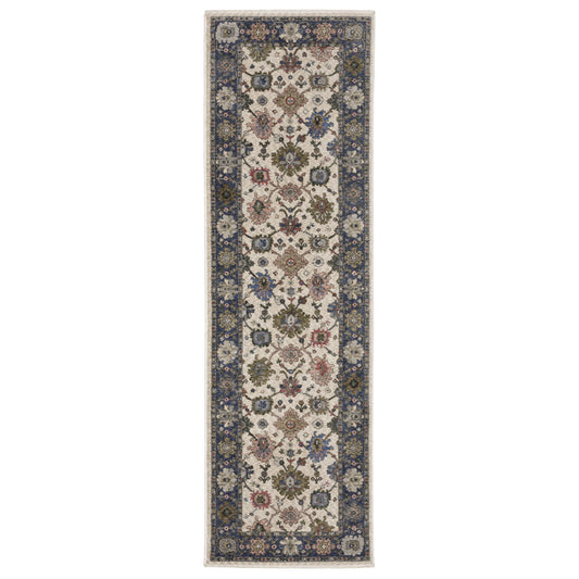 Hastings Blue Ivory Traditional Floral Indoor Rug